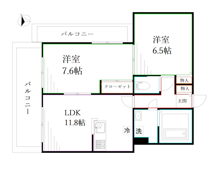 ＵＴＥＮＡ　ＴＥＲＲＡＣＥ　　A 間取り