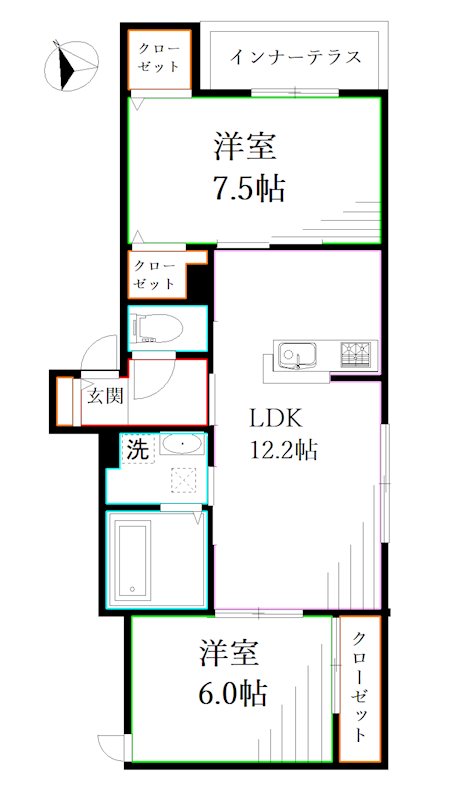 ＵＴＥＮＡ　ＴＥＲＲＡＣＥ　　A 間取り