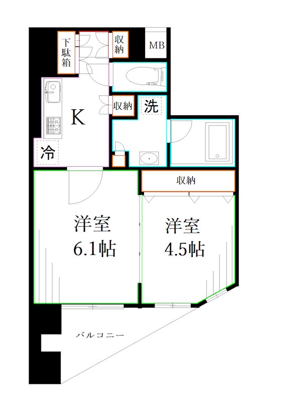 ベルジュール武蔵野中町 間取り