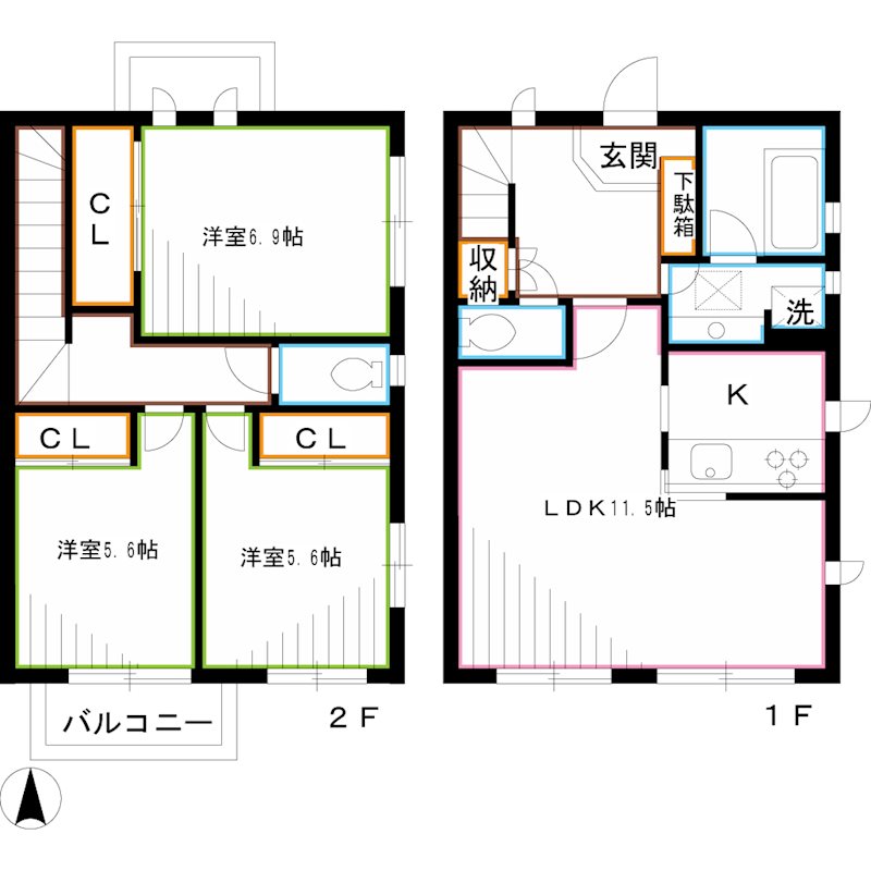 コートヤード深大寺B 間取り