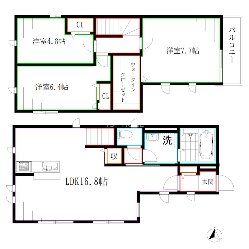 北野4丁目戸建賃貸住宅       間取り
