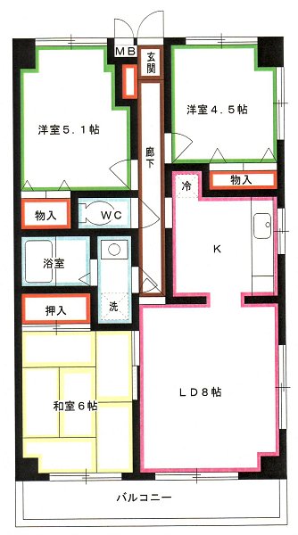モーリエ武蔵野 間取り