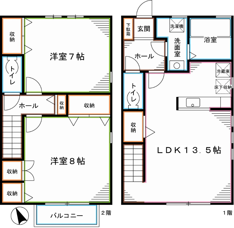 ハウス丸山台 D   間取り