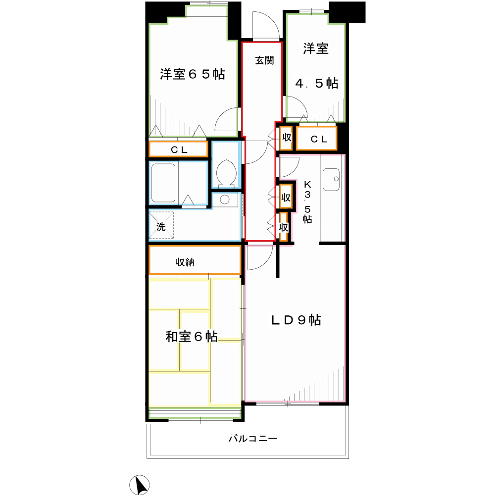 コーポレート小金井梶野通り 1号棟 間取り