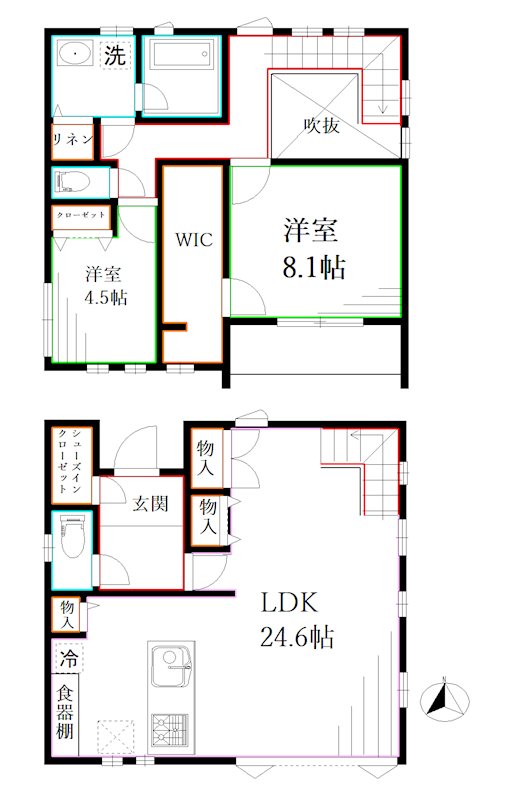 鈴木町一丁目貸家 間取り