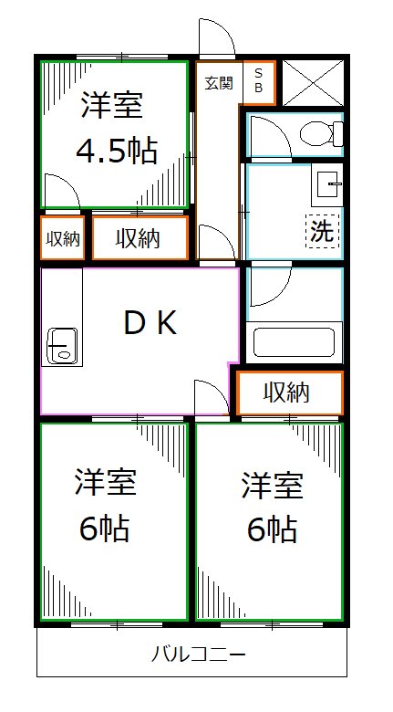 玉野屋コーポラス 間取り