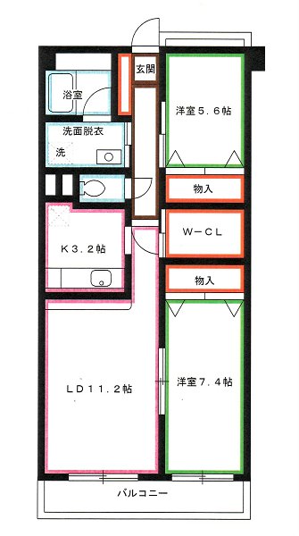 アンソレイユ武蔵野　  間取り