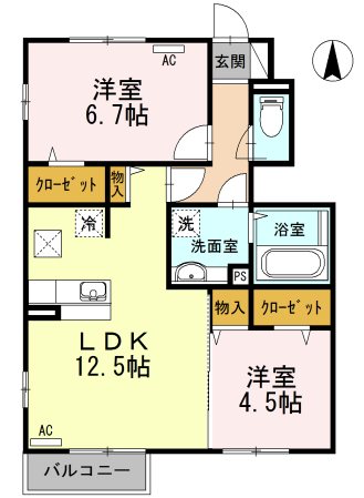 アーブル クロシェット　Ａ棟 間取り図