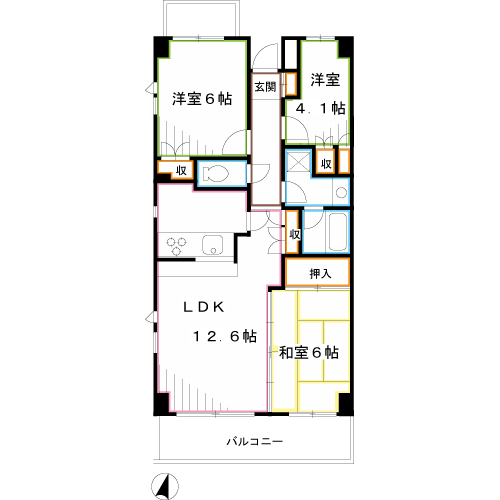 藤和シティホームズ三鷹禅林寺通り 間取り