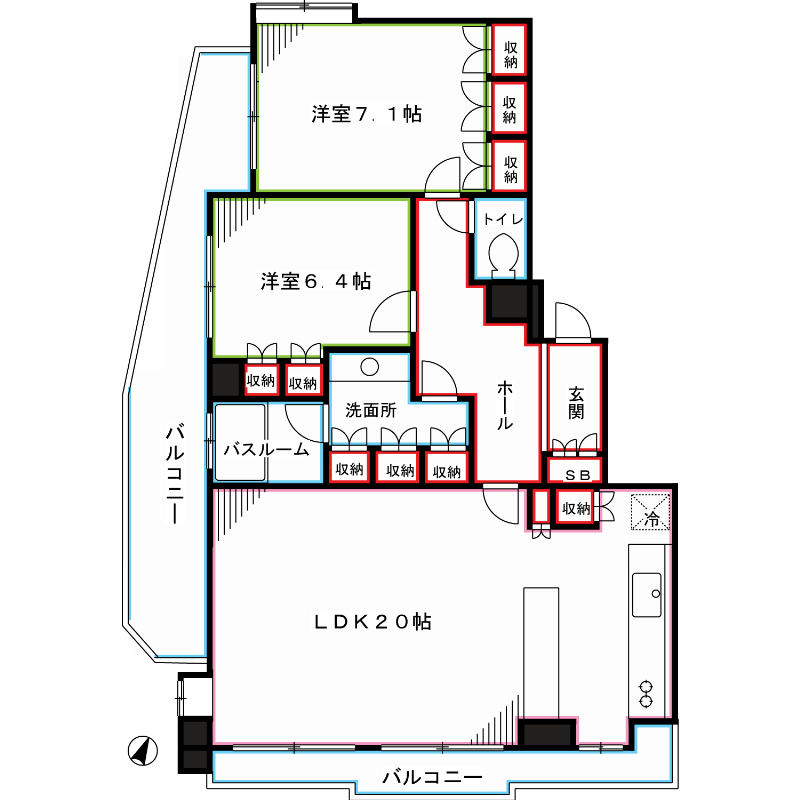 東京都中野区中央２丁目 間取り