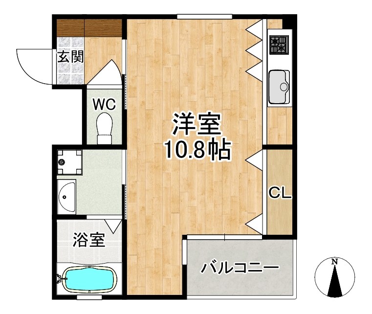 CUBE（キューブ） 114号室 間取り