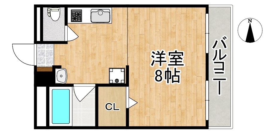 フリーデ北風呂 402号室 間取り