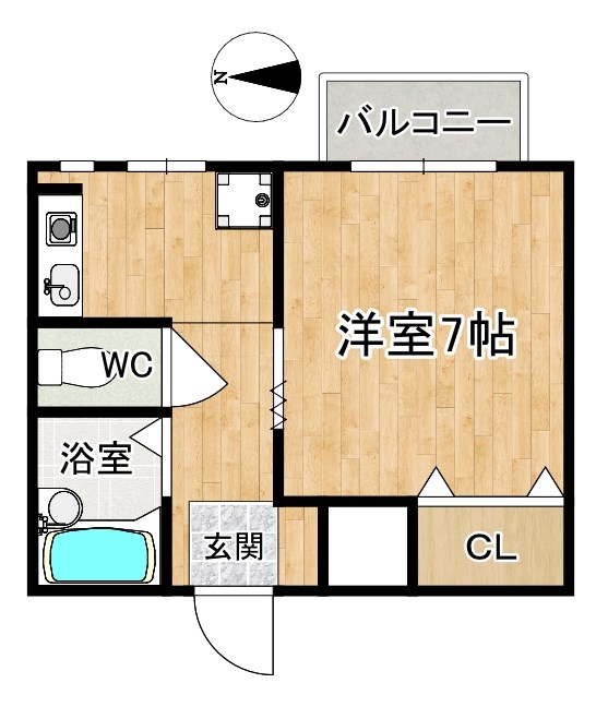 ハイツ鹿野 103号室 間取り