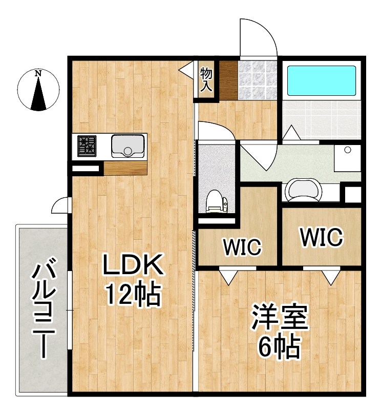 アンジュール佐保 205号室 間取り