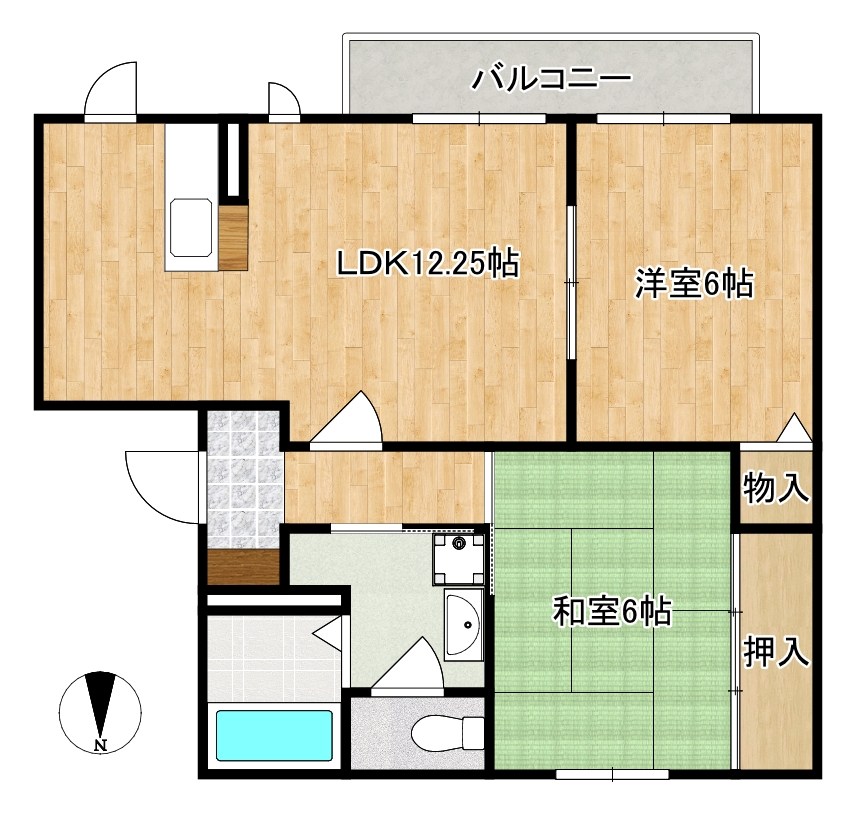 セントポーリア B202号室 間取り
