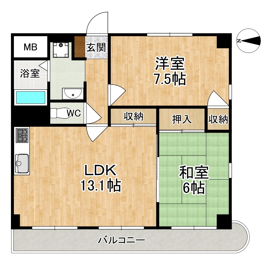 メゾン若草 310号室 間取り