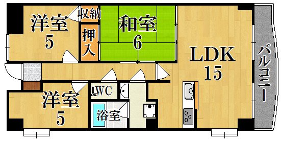 アルファパレス 503号室 間取り