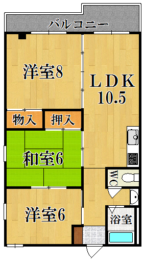 コーポ綿町 401号室 間取り
