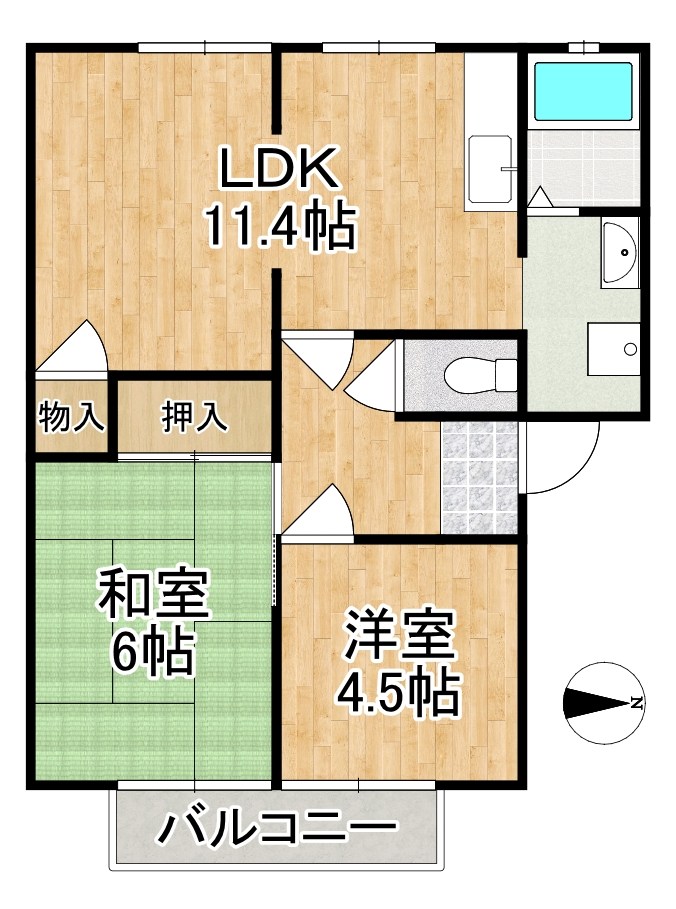 ロジュマン 106号室 間取り