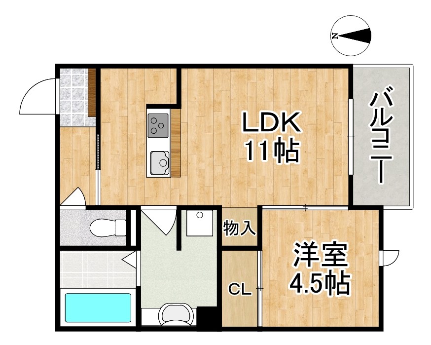 ＢＲＯＯＫ（ブルック） 305号室 間取り