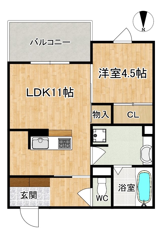 ＢＲＯＯＫ（ブルック） 105号室 間取り
