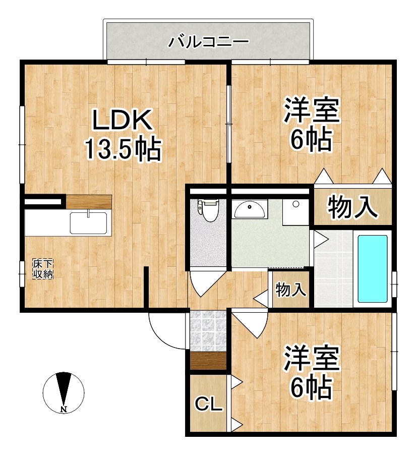 ヴィクトワール 202号室 間取り