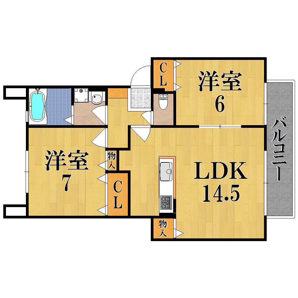 リーベンハイム桂木 202号室 間取り