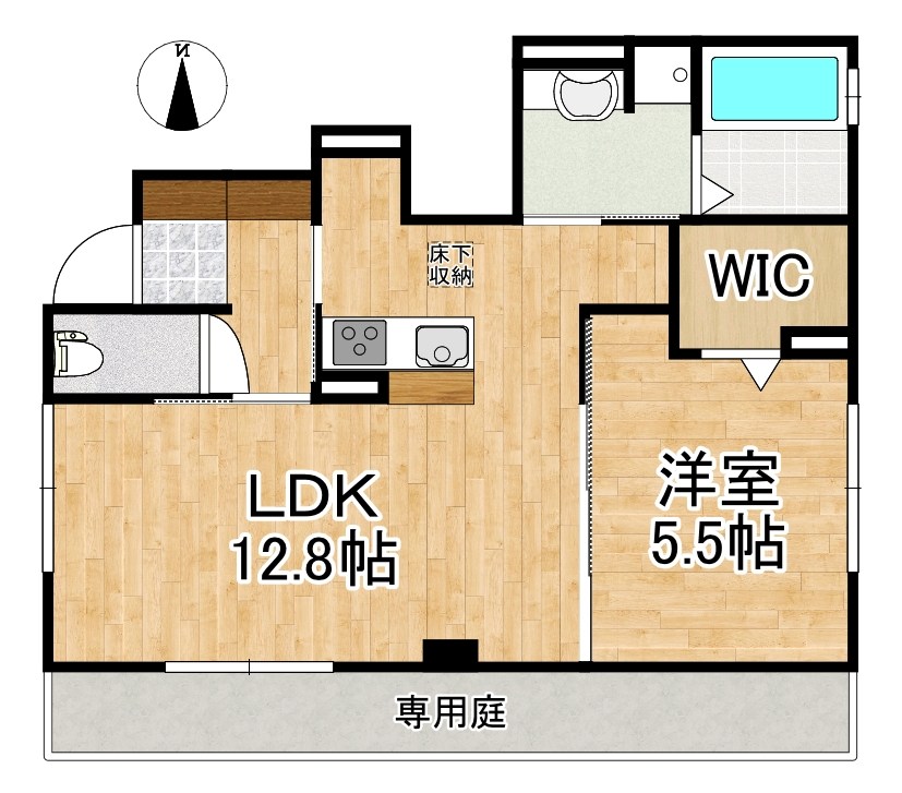 プラムコート大安寺　Ａ棟 101号室 間取り