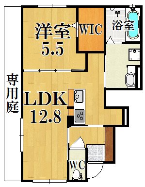 プラムコート大安寺　Ａ棟 101号室 間取り