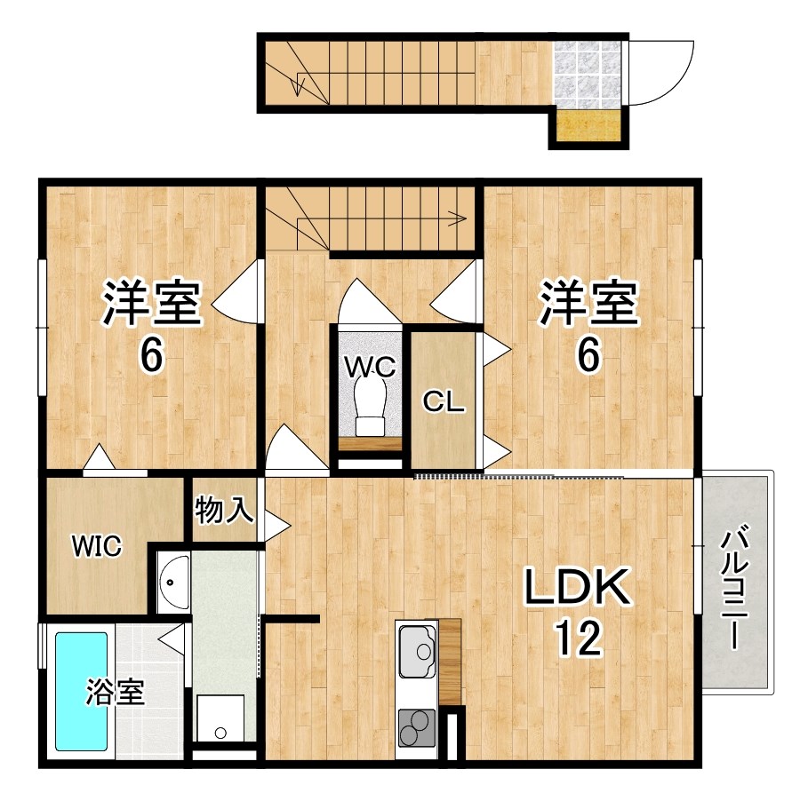 ＷＩＴ大安寺Ⅰ 203号室 間取り