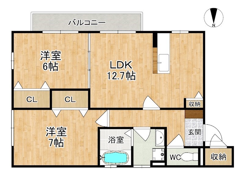 ヴェルブィルⅡ 202号室 間取り