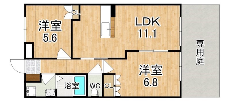 101号室 間取り