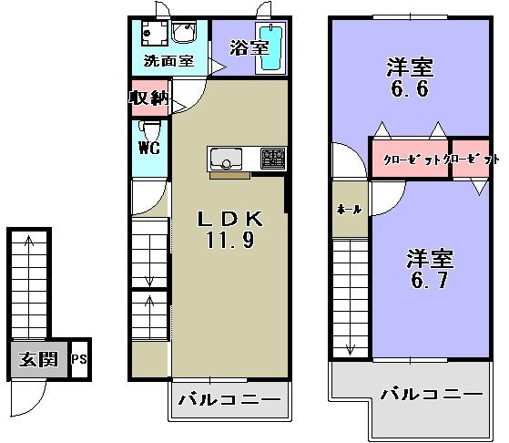 アベニュー　ウエストナイン　Ⅰ 間取り