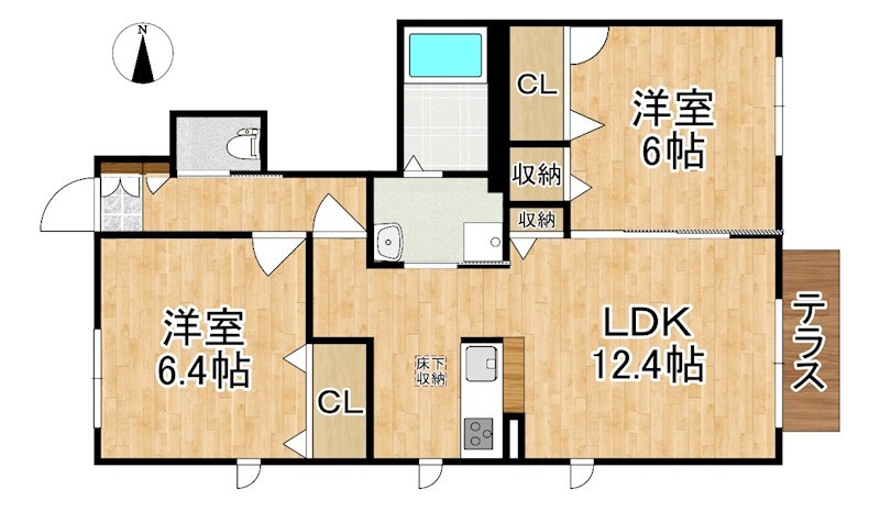 イーズテラス飛鳥 B106号室 間取り