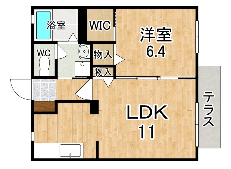 雅 103号室 間取り