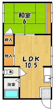 今在家ハイツ 102号室 間取り