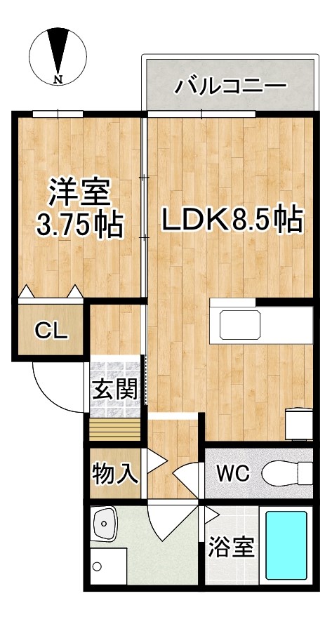 ラフィーネ 202号室 間取り