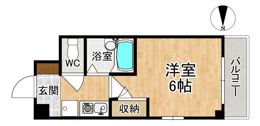 リヴェール梅尾 1C号室 間取り