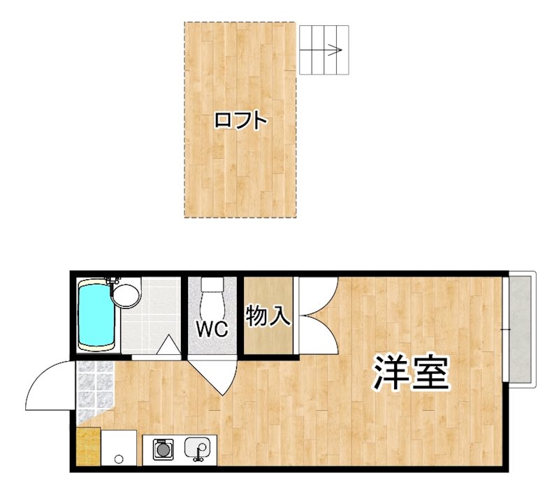 レオパレスノムラ 206号室 間取り