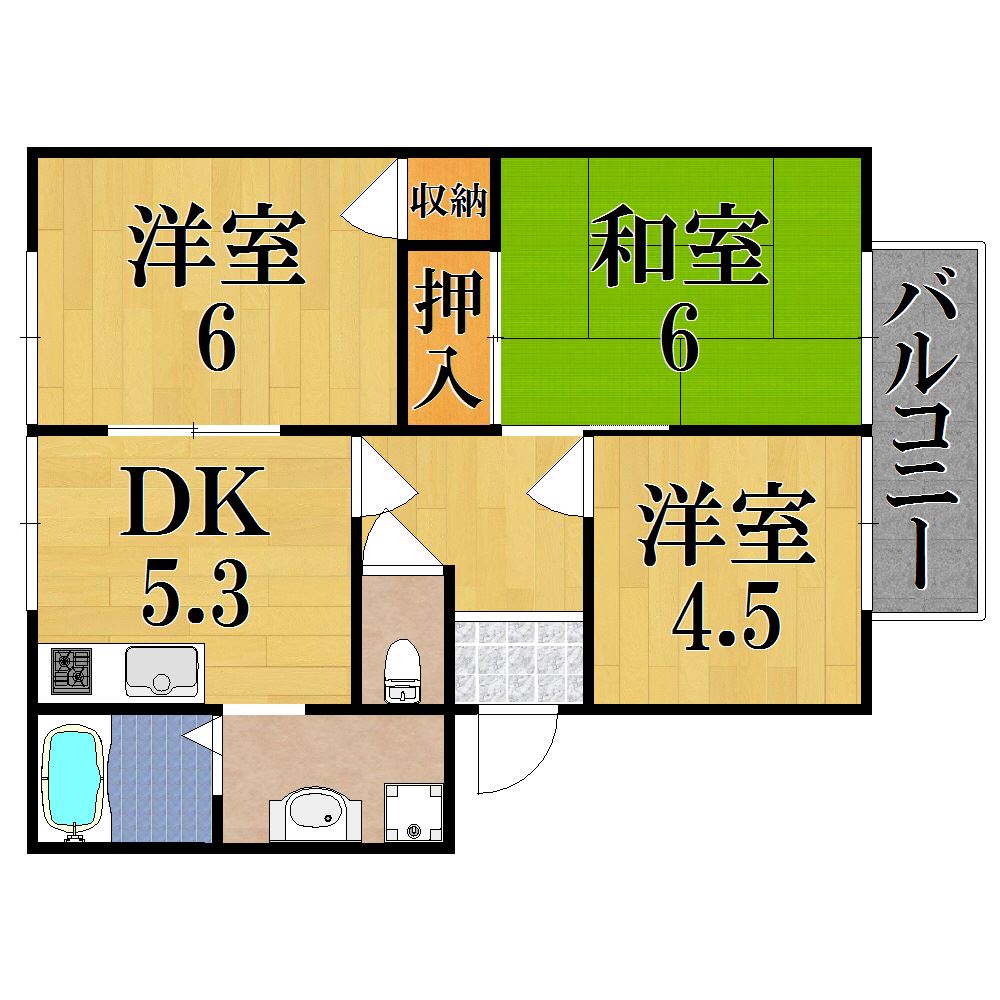 フレグランス谷口 105号室 間取り
