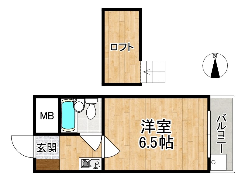 パレス大安寺 105号室 間取り