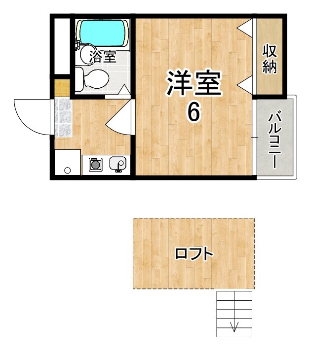 シティパレス佐保川P-6 304号室 間取り