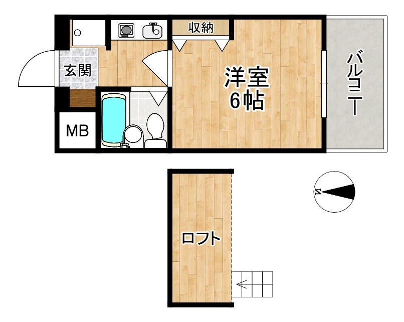 シティパレス佐保川P-6 403号室 間取り