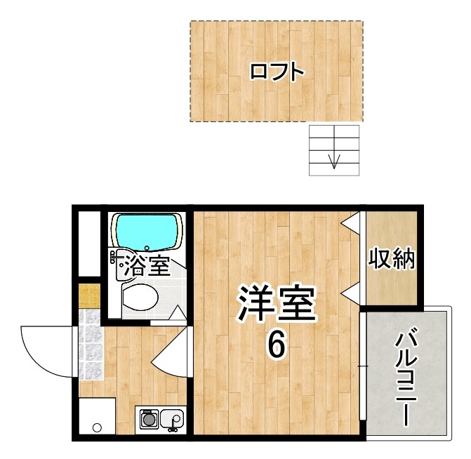 シティパレス佐保川P-6 204号室 間取り