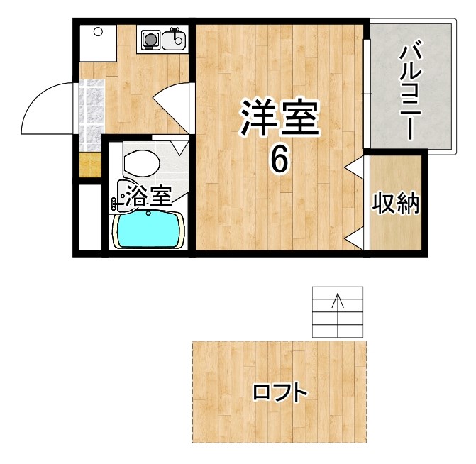 シティパレス佐保川P-6 105号室 間取り