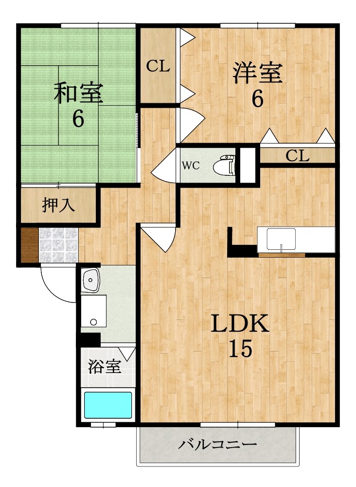 セジュールならやまⅡ 102号室 間取り