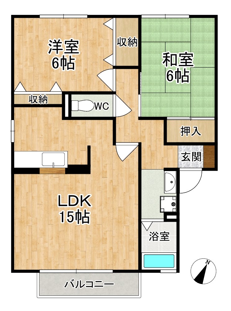 セジュールならやまⅠ 201号室 間取り