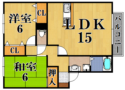 セジュールならやまⅠ 202号室 間取り