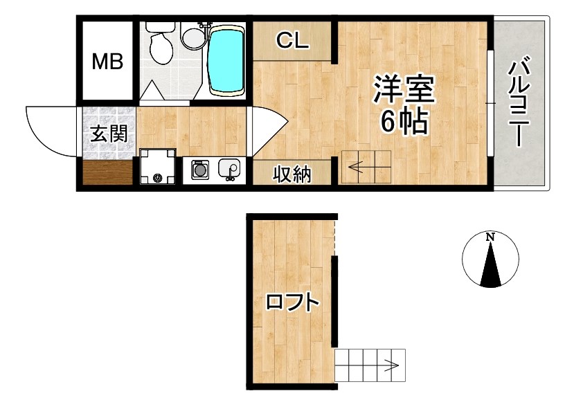 シティパレスやすらぎの道P-3 335号室 間取り