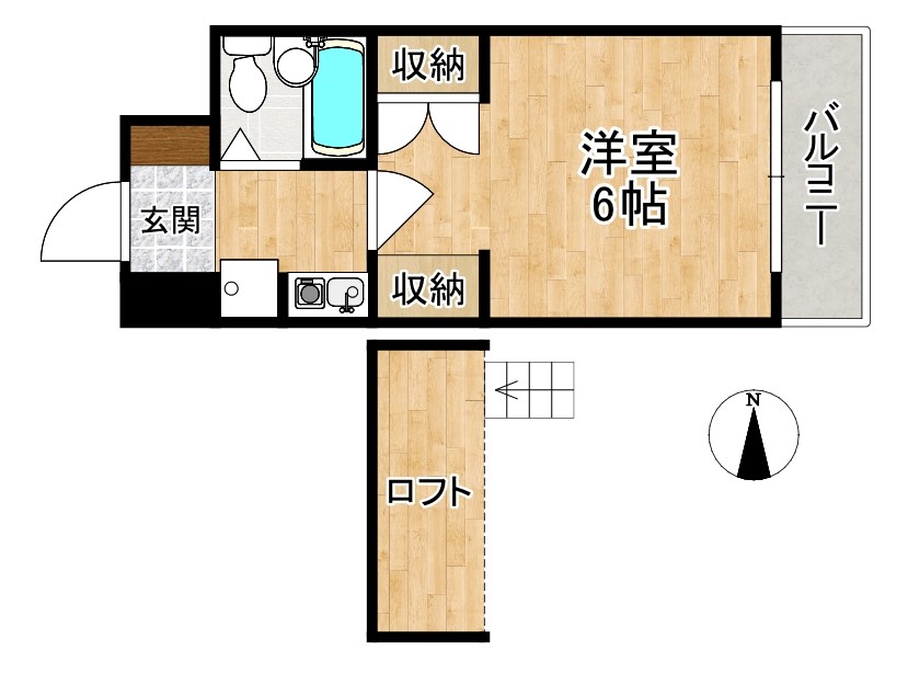 シティパレスやすらぎの道P-3 332号室 間取り